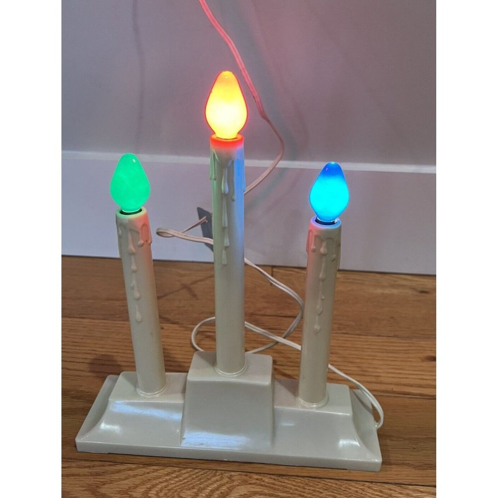 Vintage Cresent 3 Light Candolier Candelabra & Lamps in boxes Candle Light Works